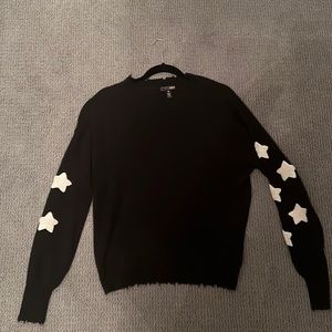 Cashmere sweater-black with white stars